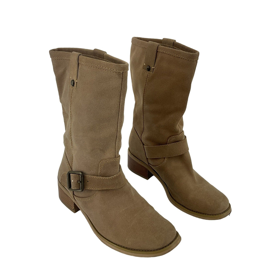 Tan biker boots shops women's