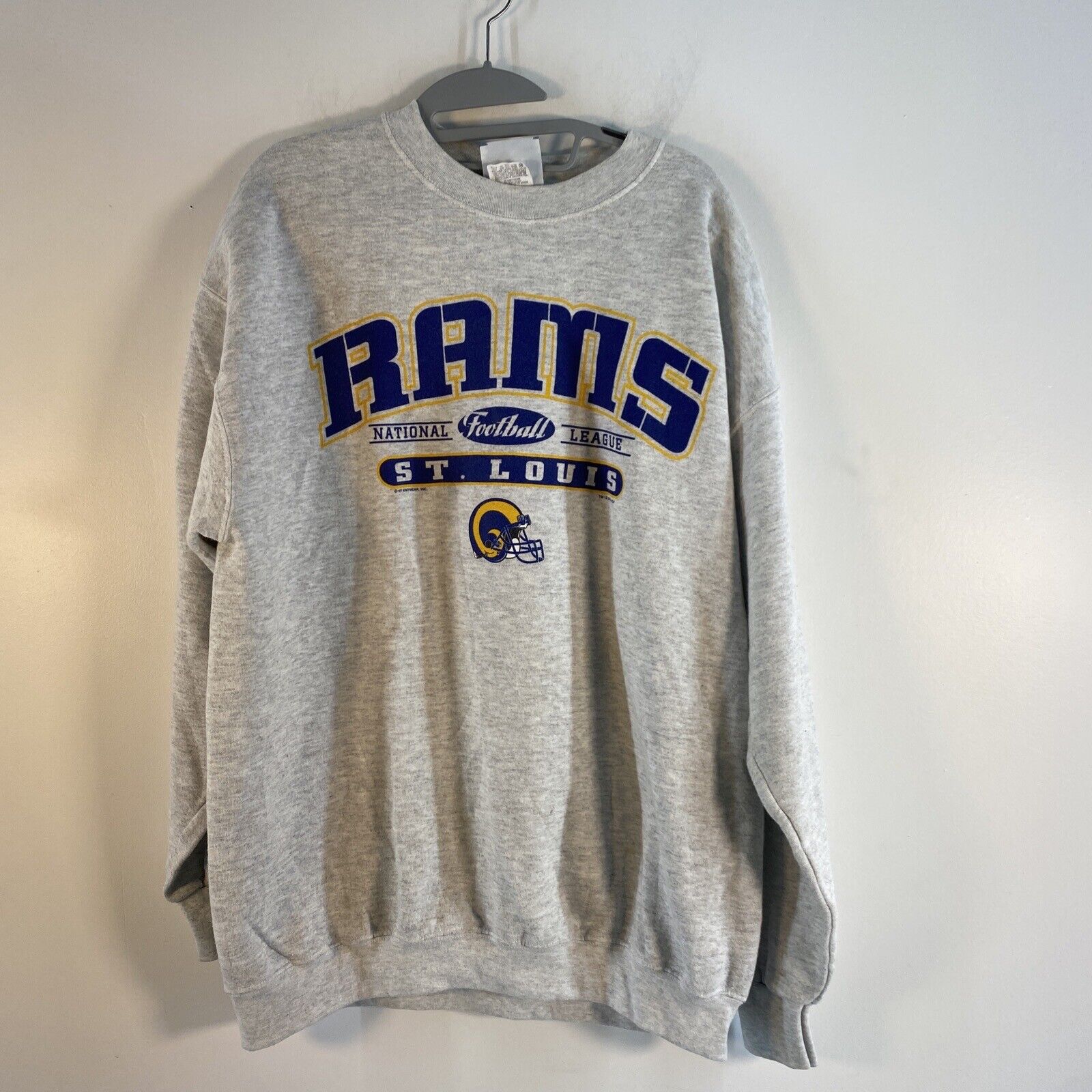 Vintage 90s NFL St. Louis Rams Suede Leather Bomber Jacket 